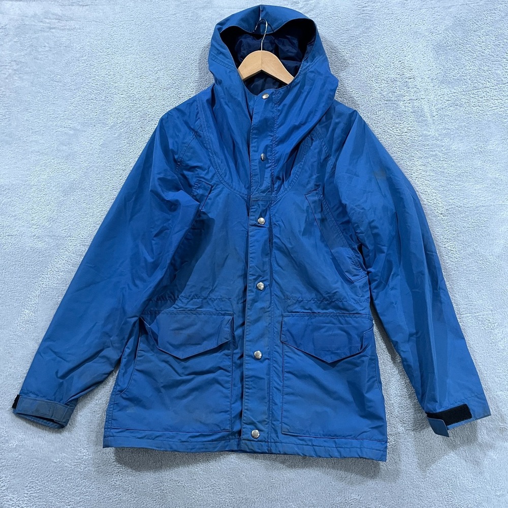Chinook Sport Mountain Parka Mens S Blue Gore Tex Hooded Raglan Sleeve Full Zip